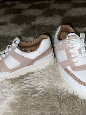 Lucky Brand White and Blush Sneakers